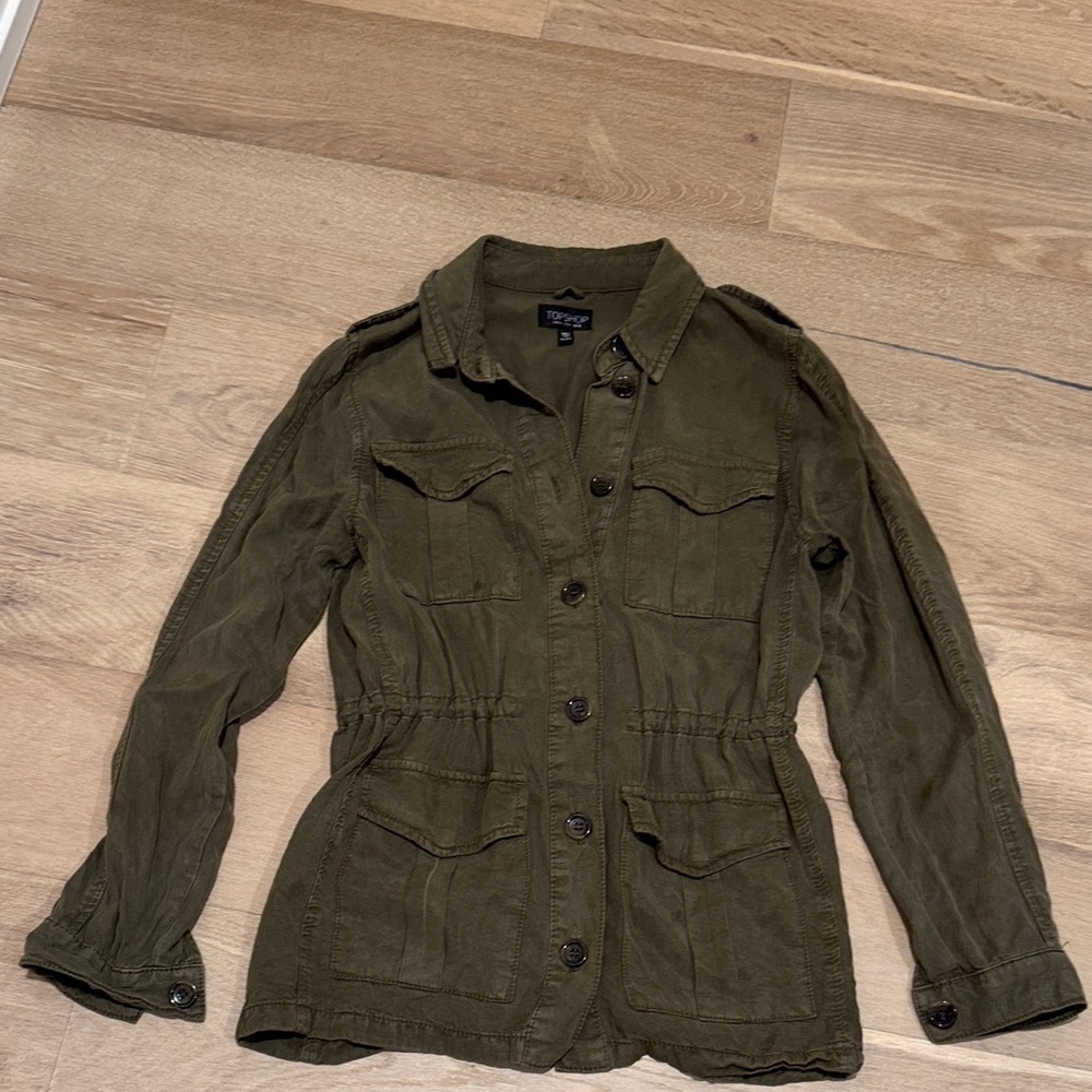 Topshop Dark Olive Utility Jacket